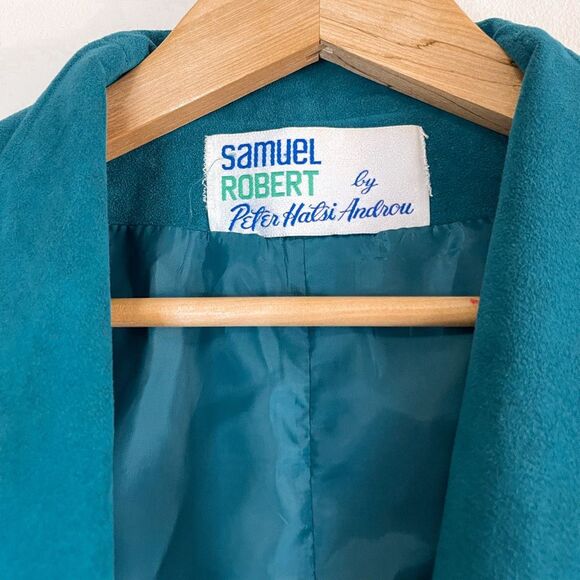 Vintage Samuel Robert Suede Green Blazer Jacket Size 14 - Picture 2 of 7